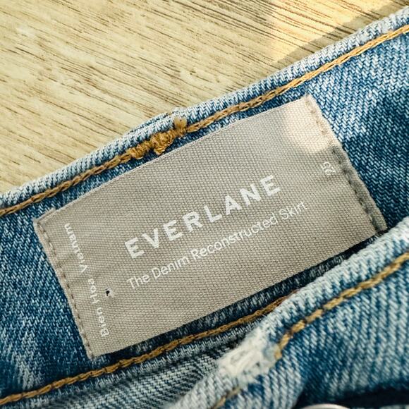 Everlane The Denim Reconstructed Skirt Blue 25 - Picture 3 of 10